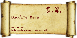 Dudás Mara névjegykártya