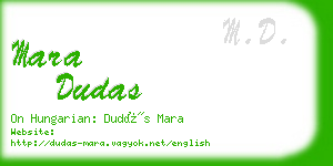 mara dudas business card